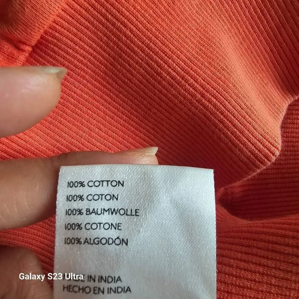 Anthropologie daily practice Sz S orange puff sweatshirt 3D floral
